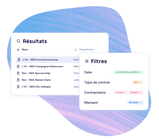 Centralisez et retrouvez simplement vos contrats grâce à un moteur de recherche puissant